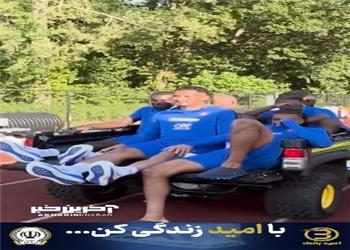 جابجایی جالب بازیکنان فرانسه پس از پایان تمرین؛ همه سوار شوید!